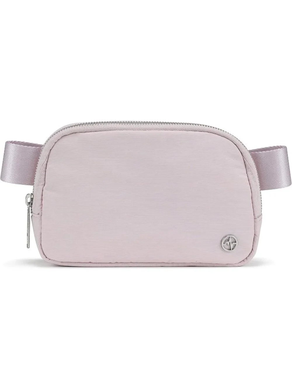 Men's Pink Crossbody Belt Bag Wide Zipper Adjustable Strap 3-Pockets